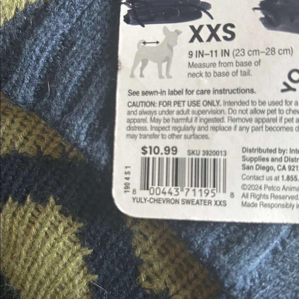 NWT Chevron Knit Dog Sweater